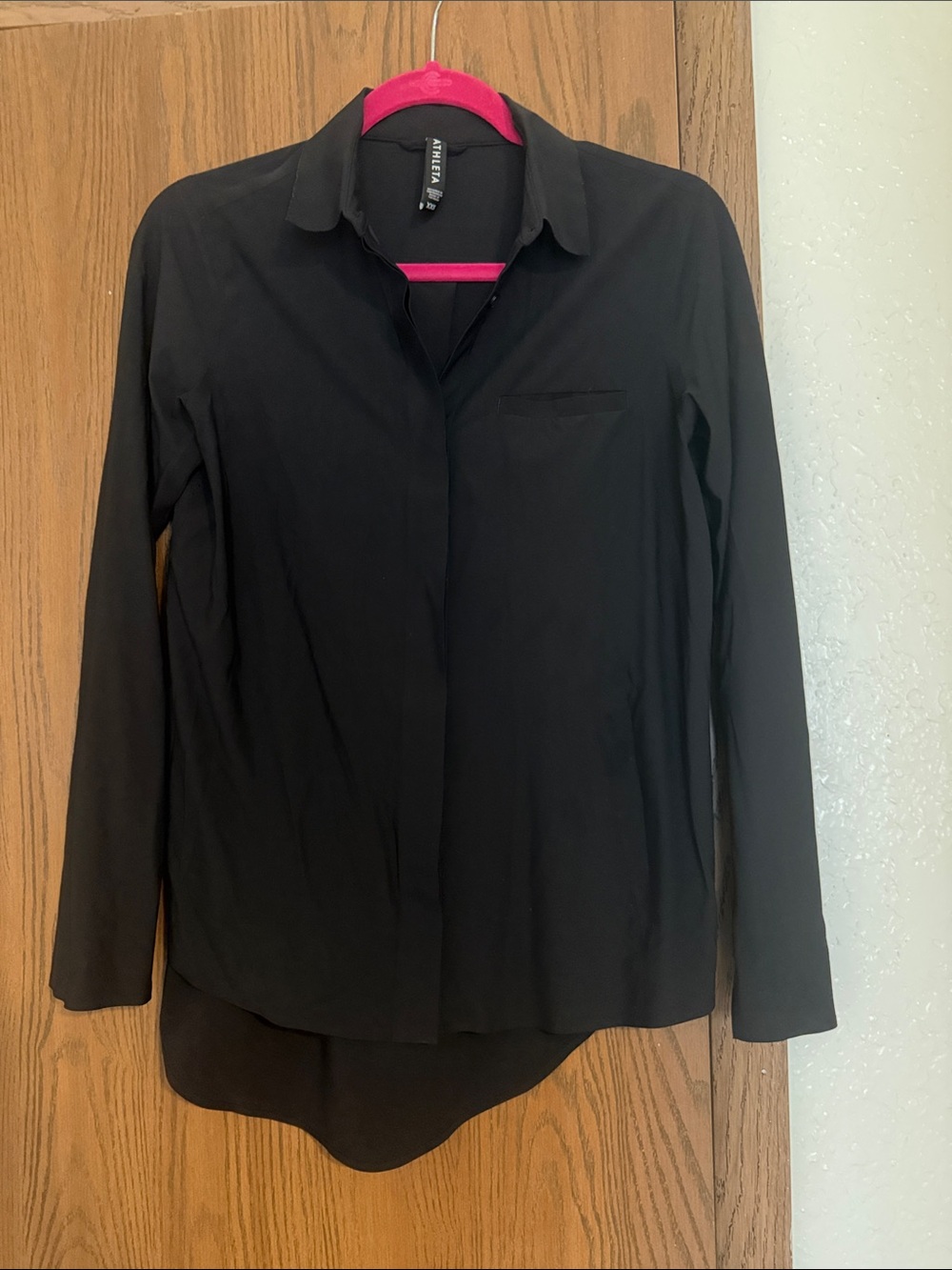 Athleta Black Long-Sleeve Button Down Shirt